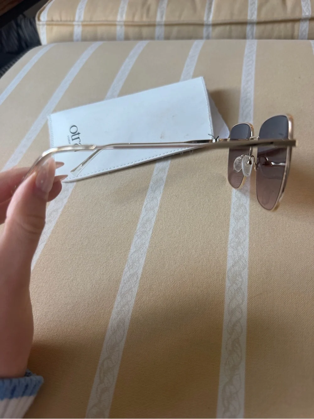 Otra Women's Gold Frame Sunglasses with Brown Lenses
